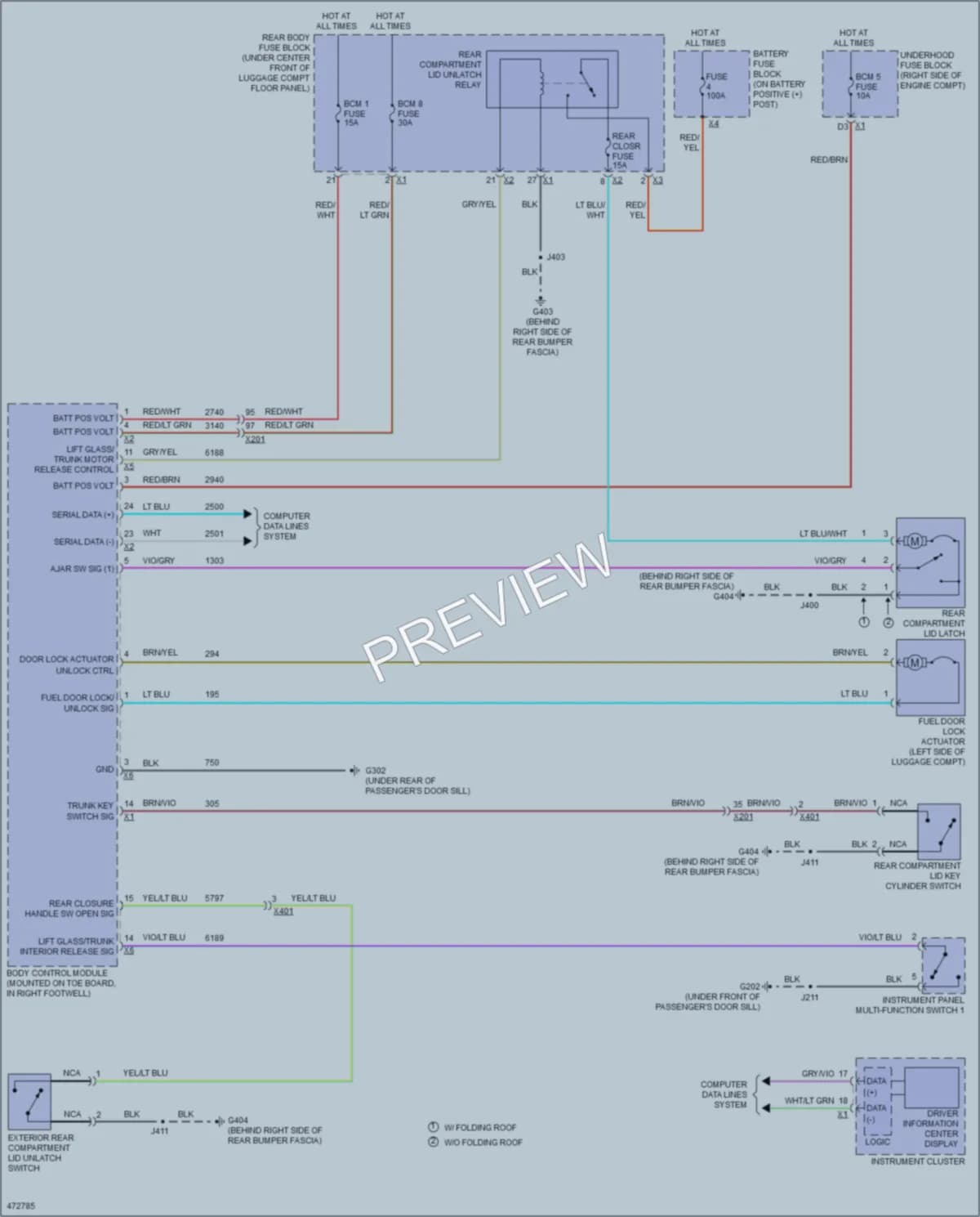 2015 Chevrolet CorvetteStingray Trunk Tailgate Fuel Door wiring diagram preview