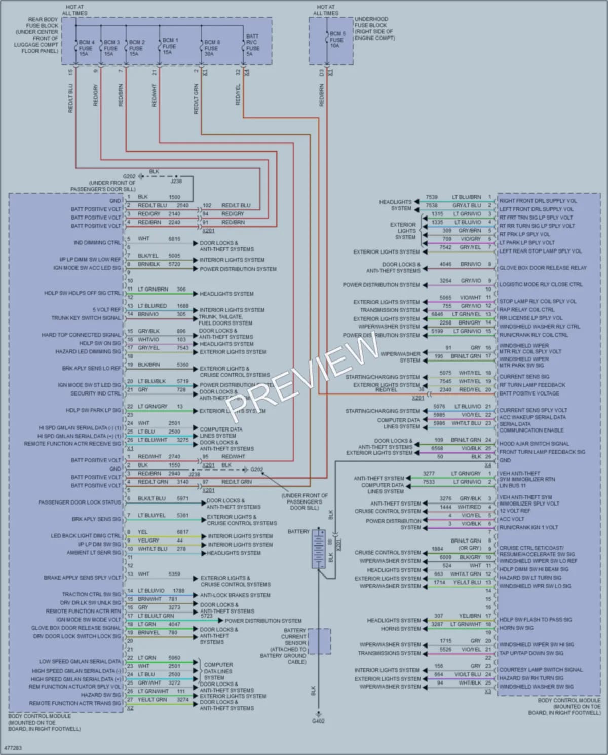 2015 Chevrolet CorvetteZ06 Body Control Modules wiring diagram preview