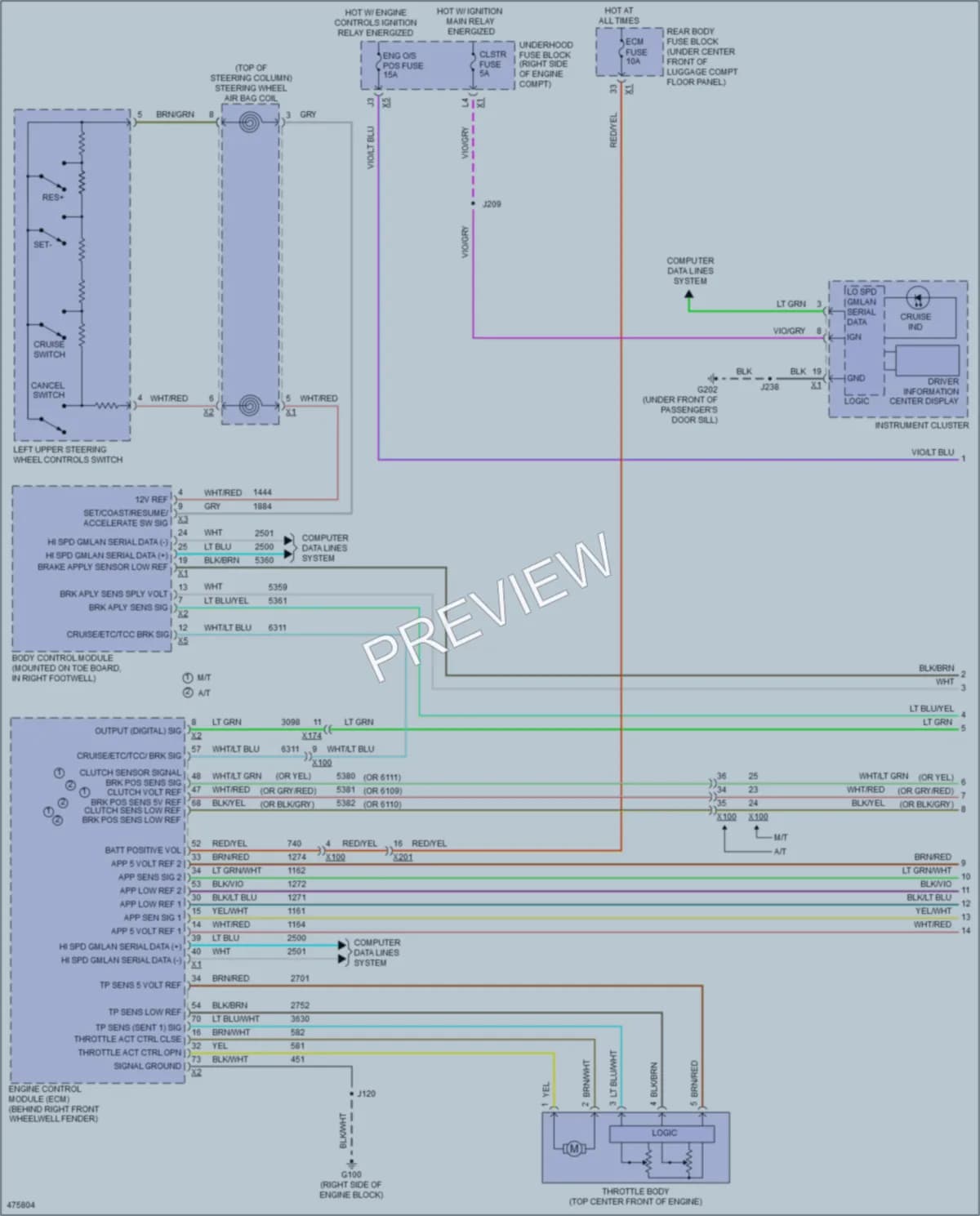 2015 Chevrolet CorvetteZ06 Cruise Control wiring diagram preview