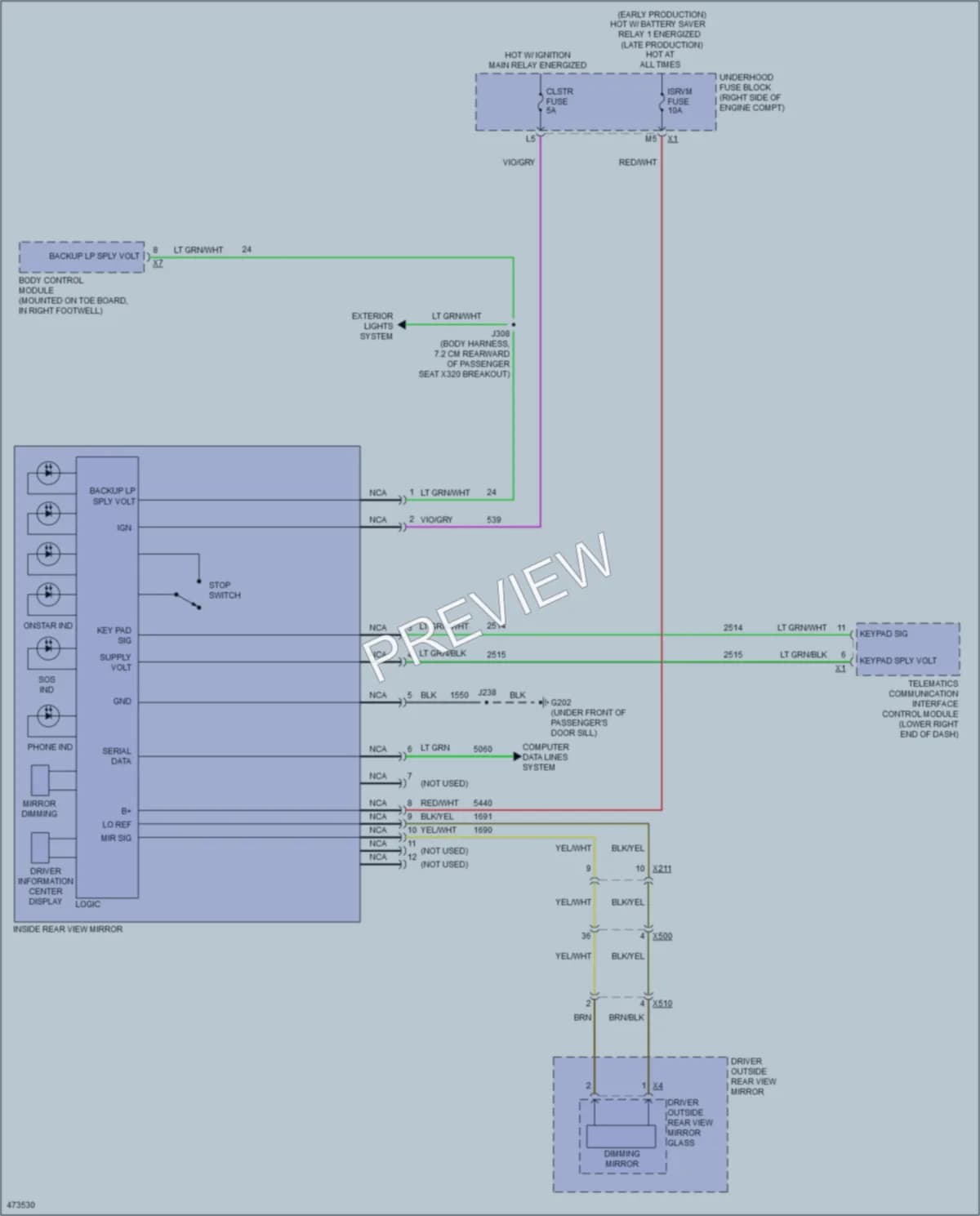 2015 Chevrolet CorvetteZ06 Power Mirrors wiring diagram preview