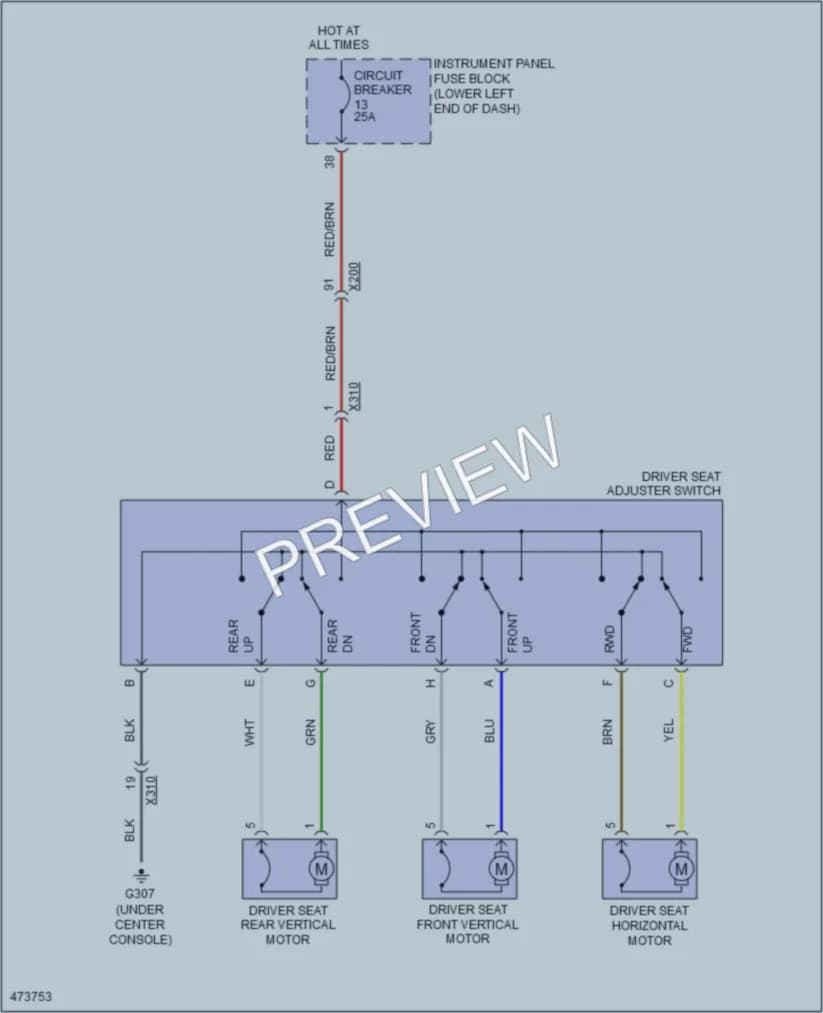 2015 Chevrolet Cruze Power Seats wiring diagram preview