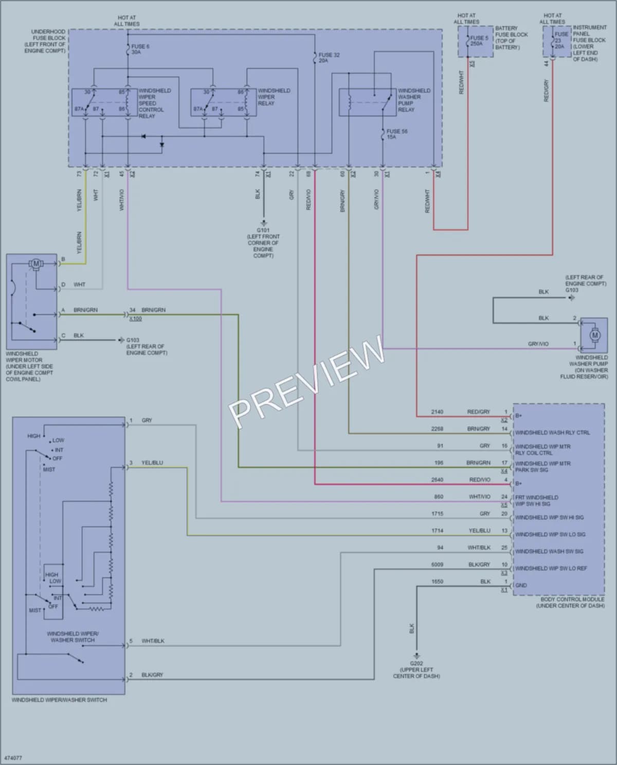 2015 Chevrolet Cruze Wiper Washer wiring diagram preview
