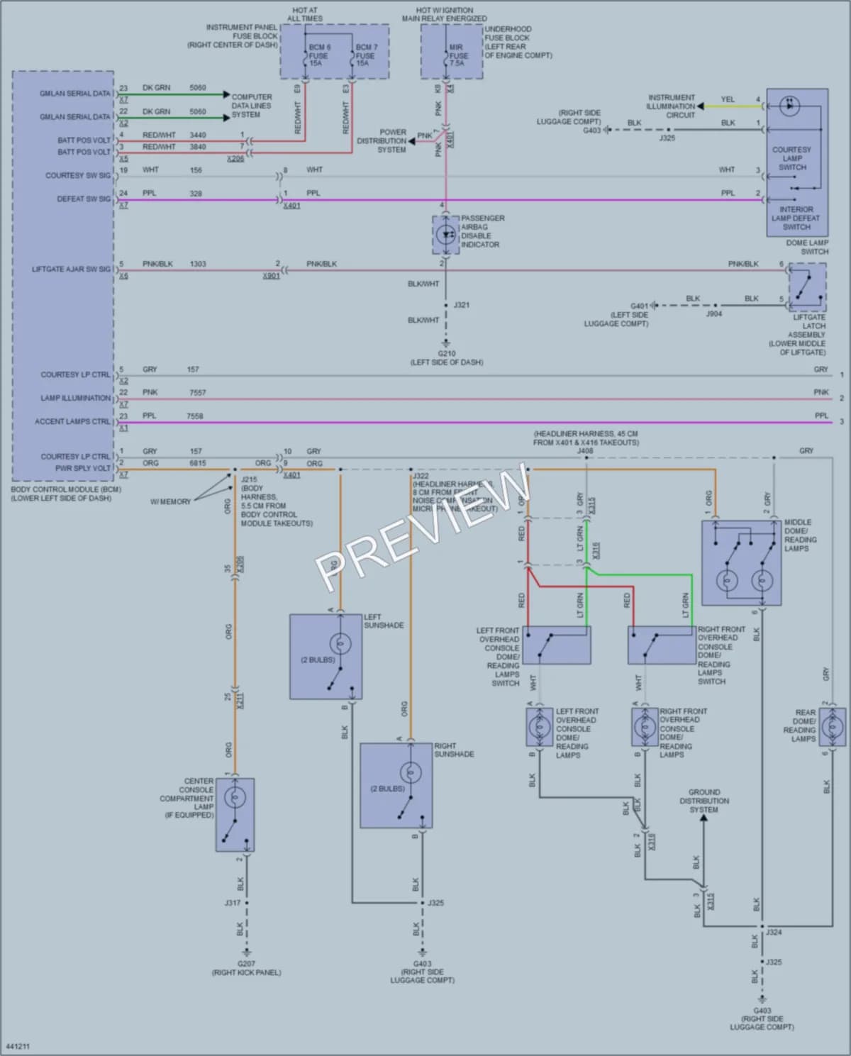 2015 Chevrolet Equinox Interior Lights wiring diagram preview