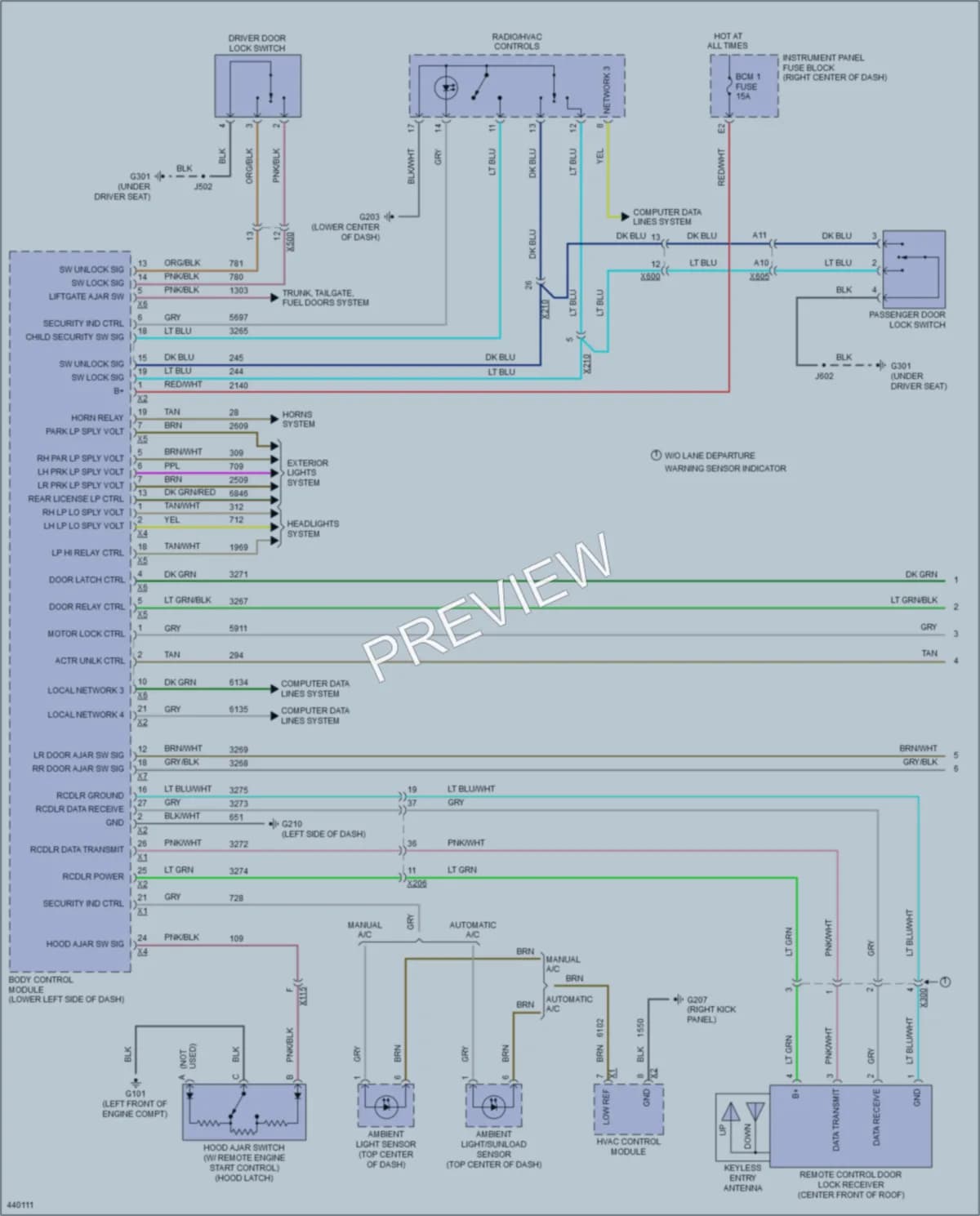 2015 Chevrolet Equinox Power Door Locks wiring diagram preview