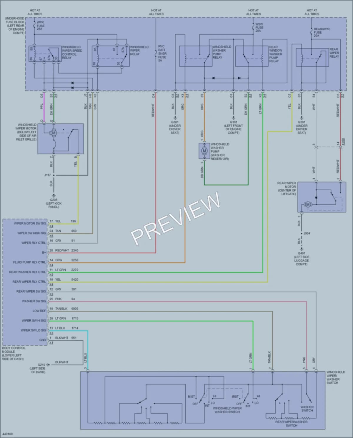 2015 Chevrolet Equinox Wiper Washer wiring diagram preview