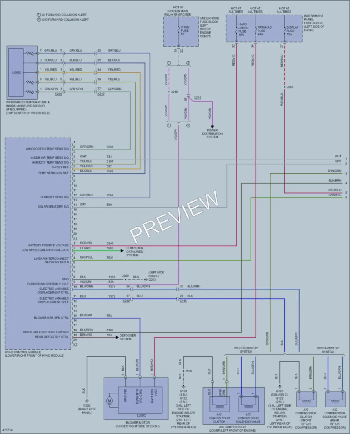 2015 Chevrolet Impala Air Conditioning wiring diagram preview