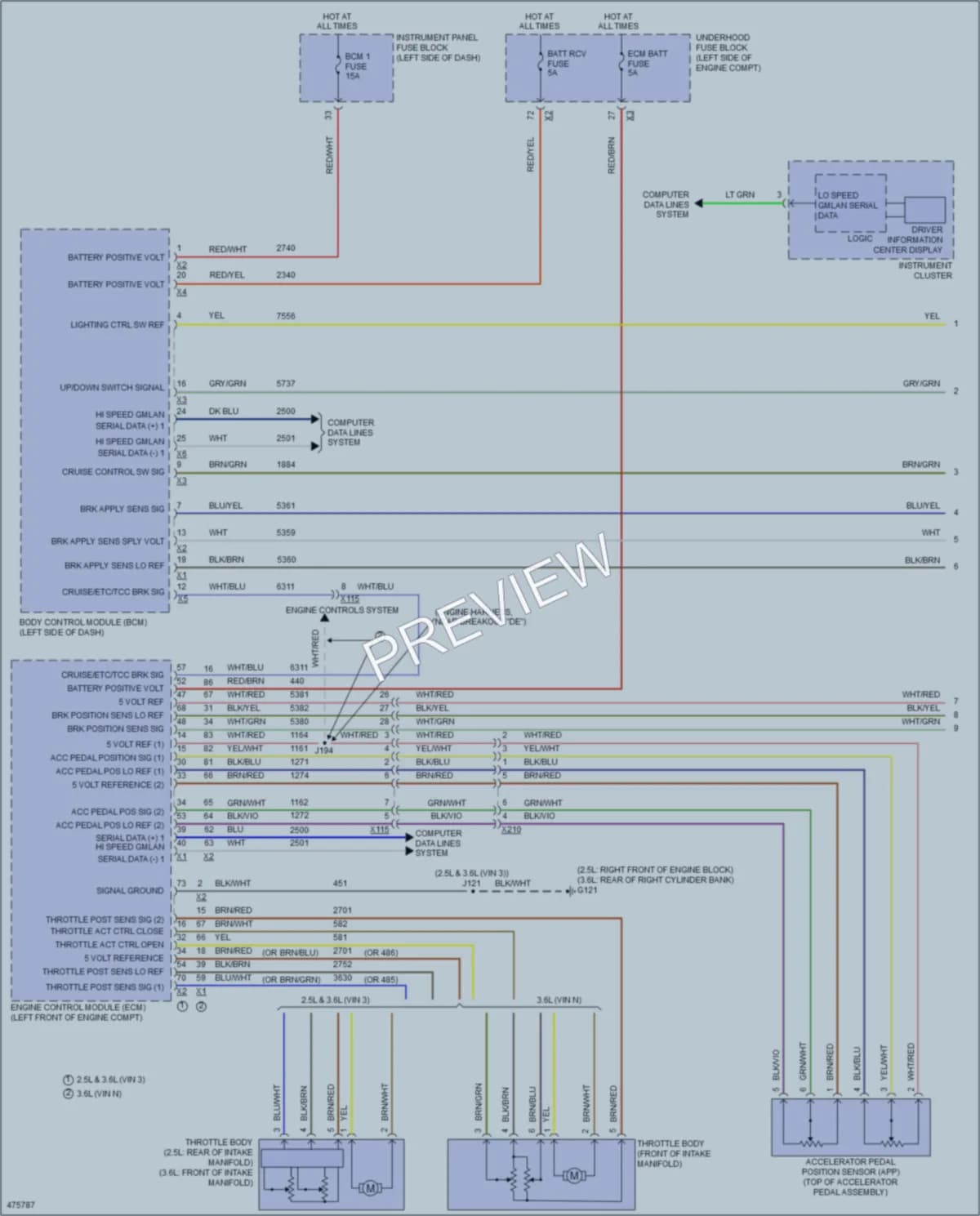 2015 Chevrolet Impala Cruise Control wiring diagram preview