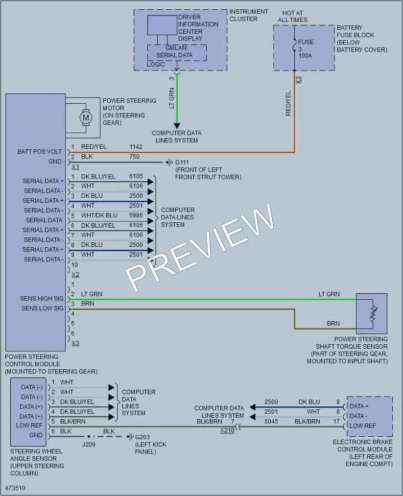 2015 Chevrolet Impala Electronic Power Steering wiring diagram preview