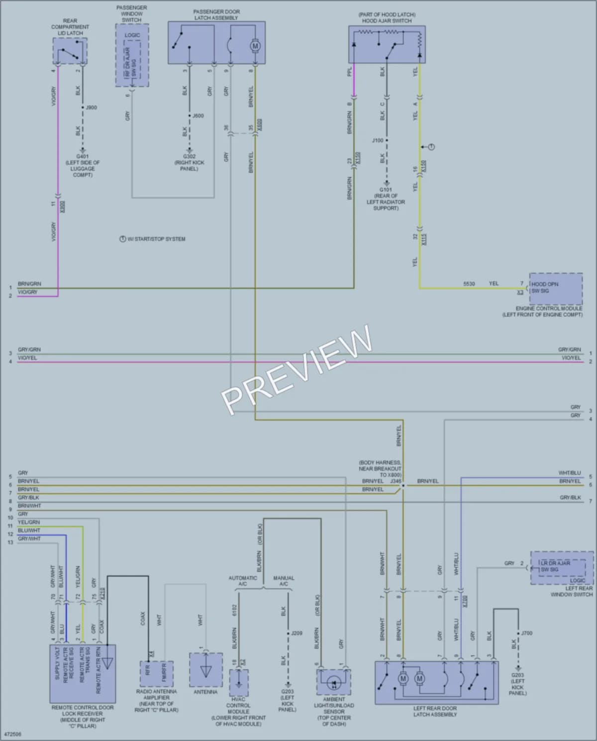 2015 Chevrolet Impala Power Door Locks wiring diagram preview