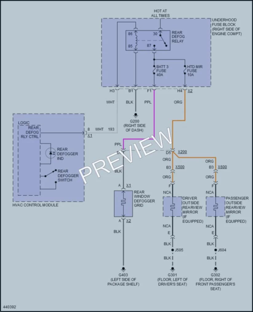 2015 Chevrolet ImpalaLimited Defoggers wiring diagram preview