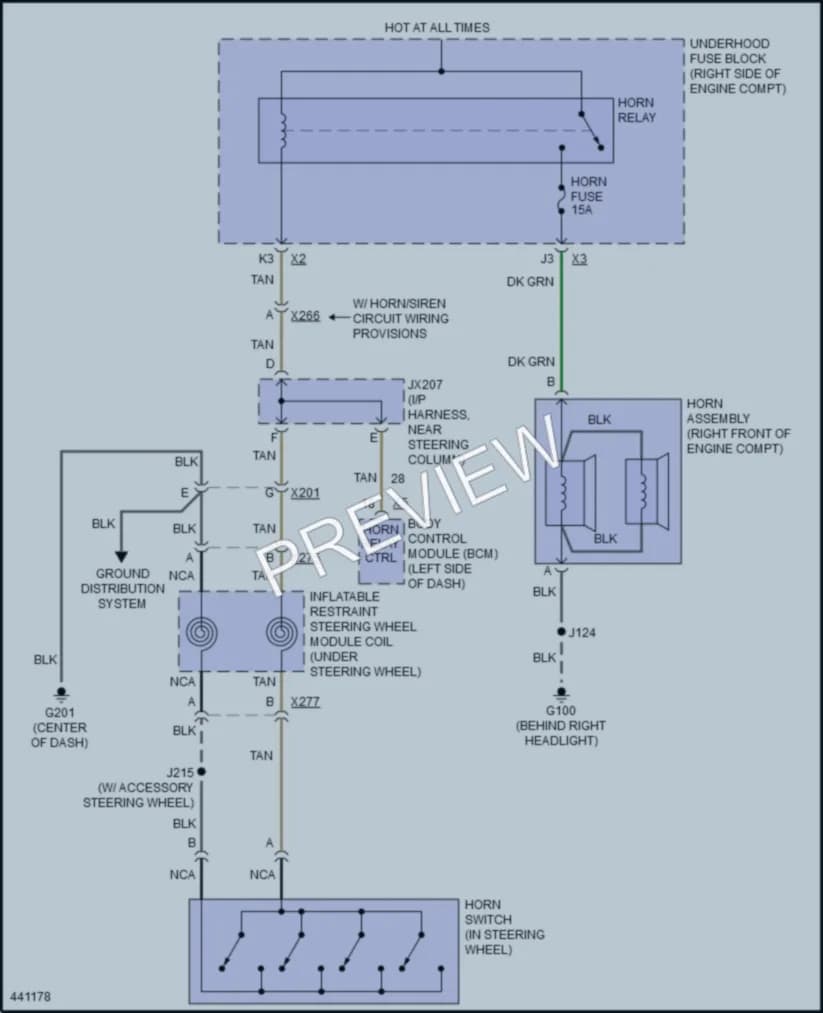 2015 Chevrolet ImpalaLimited Horn wiring diagram preview