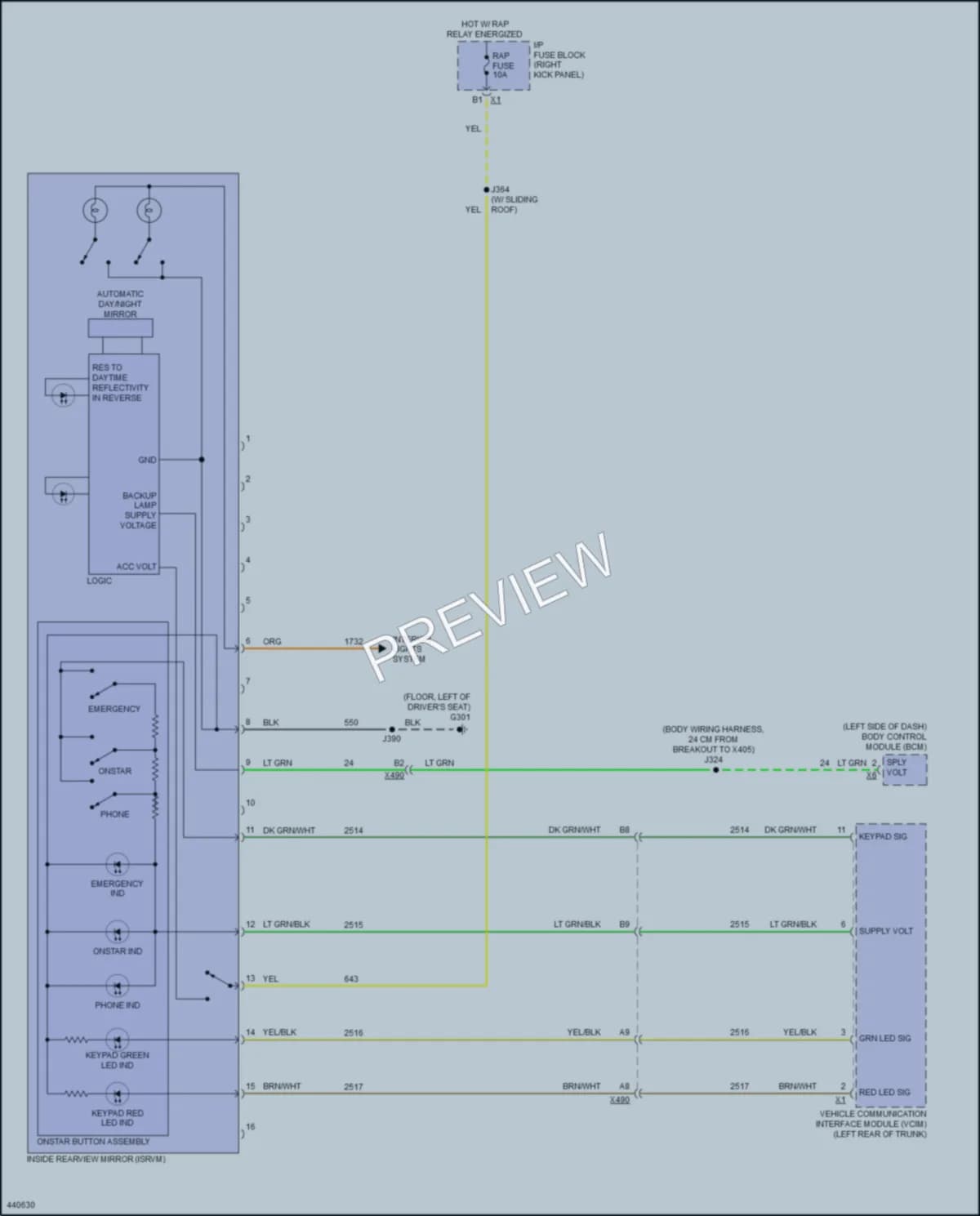 2015 Chevrolet ImpalaLimited Power Mirrors wiring diagram preview