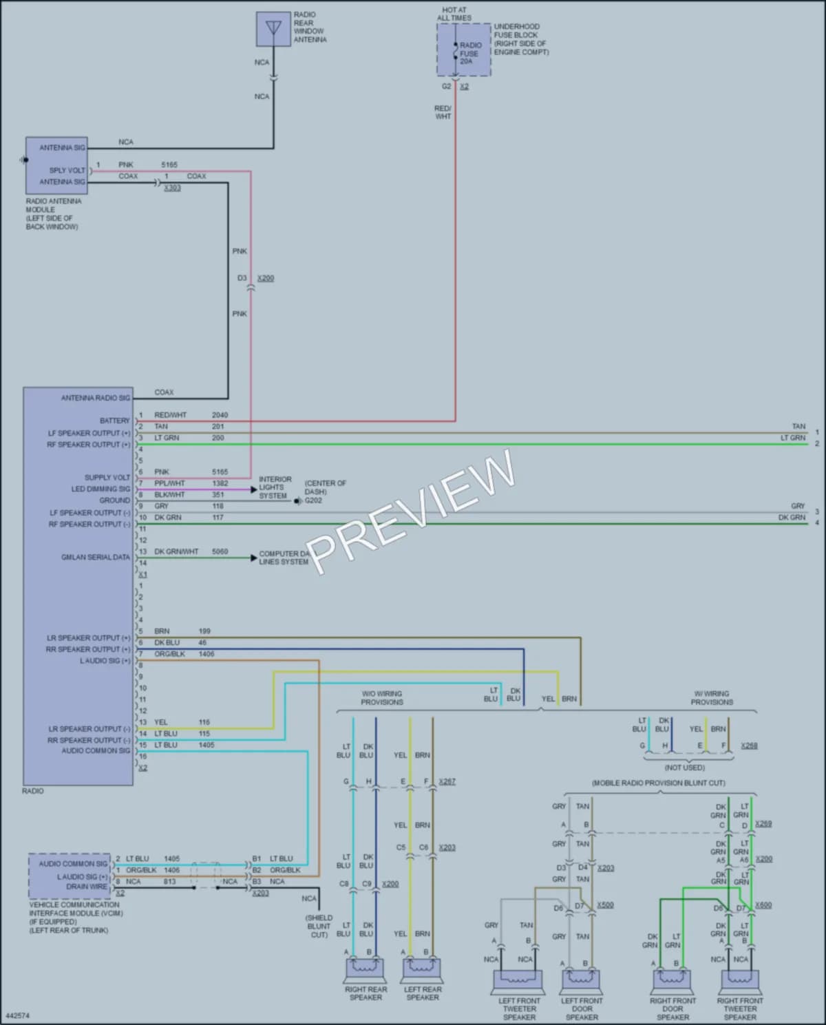 2015 Chevrolet ImpalaLimited Radio wiring diagram preview