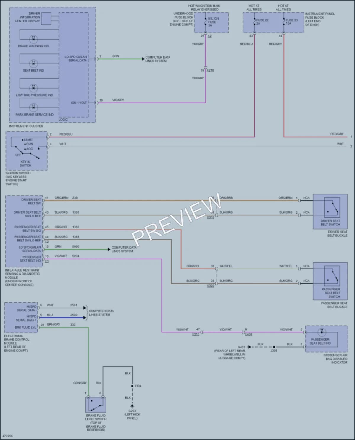 2015 Chevrolet Malibu Warning Systems wiring diagram preview