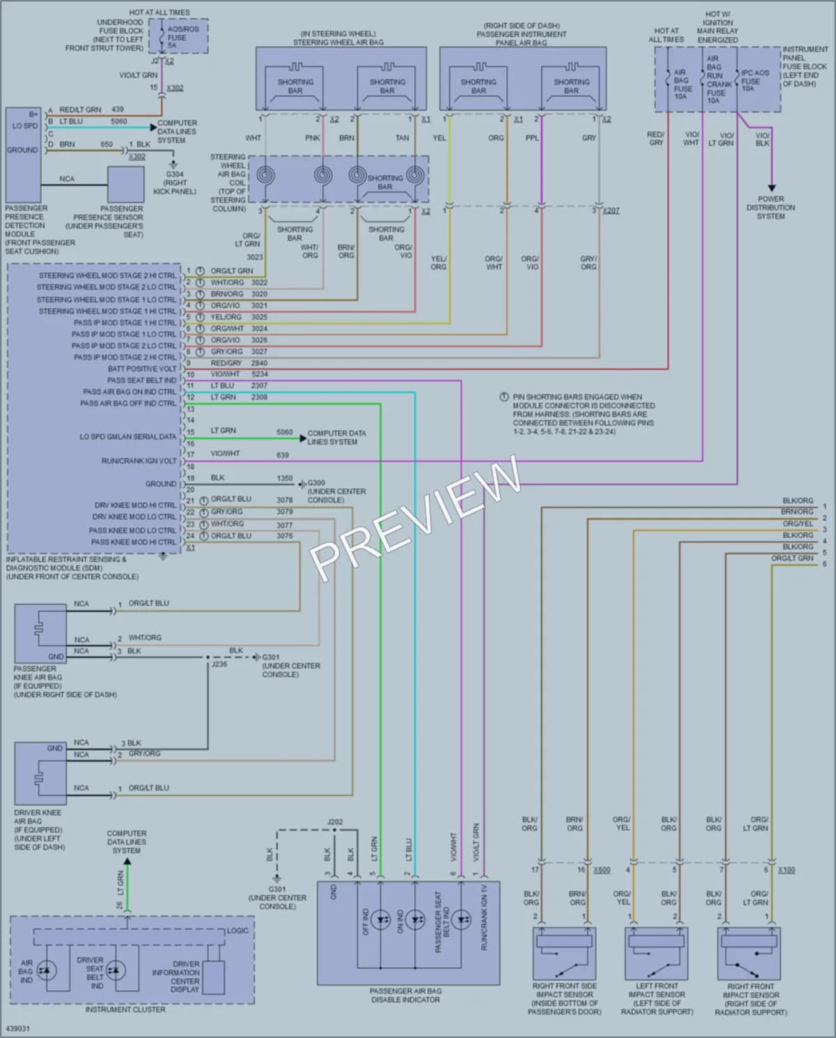 2015 Chevrolet Sonic Supplemental Restraints wiring diagram preview