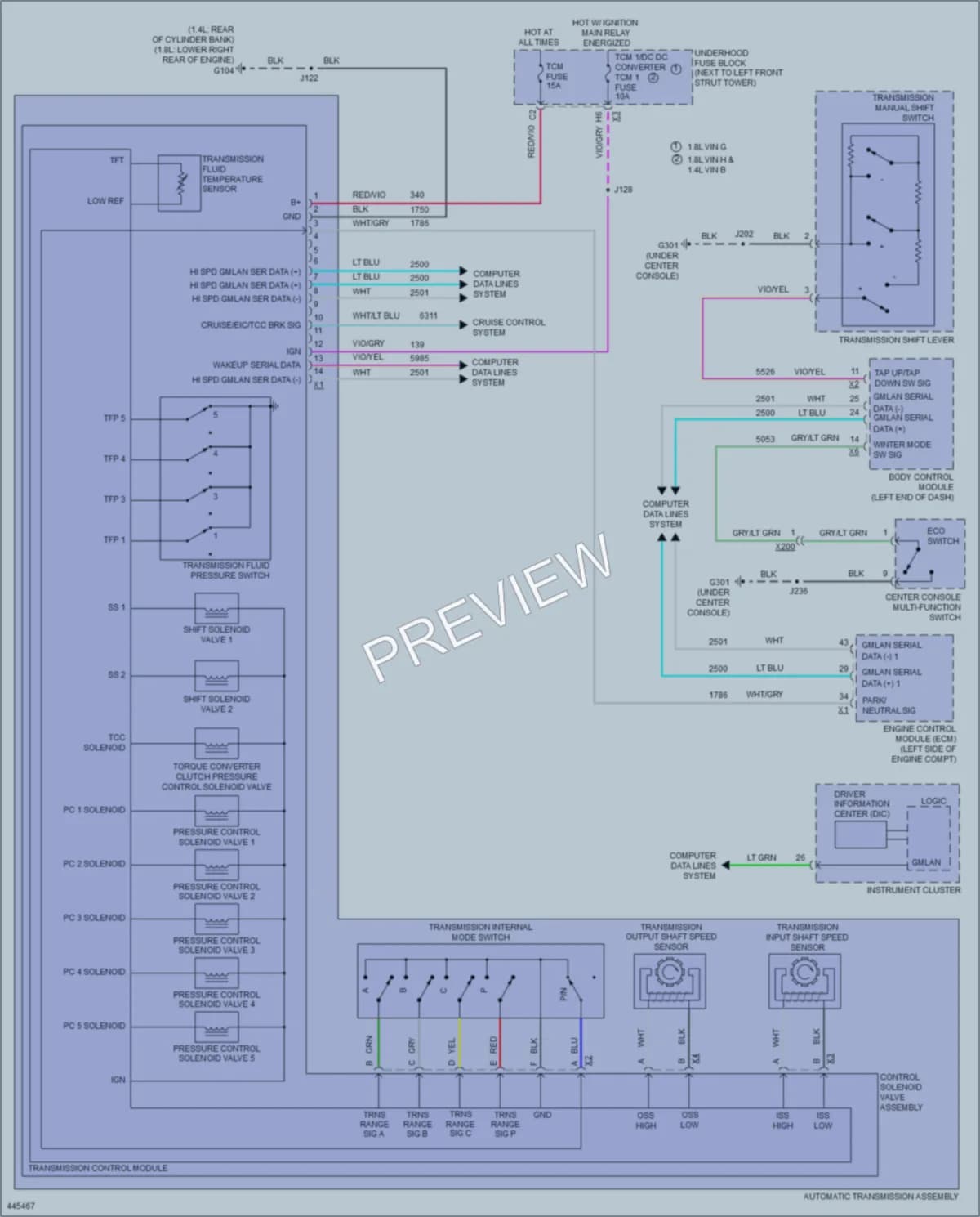 2015 Chevrolet Sonic Transmission wiring diagram preview