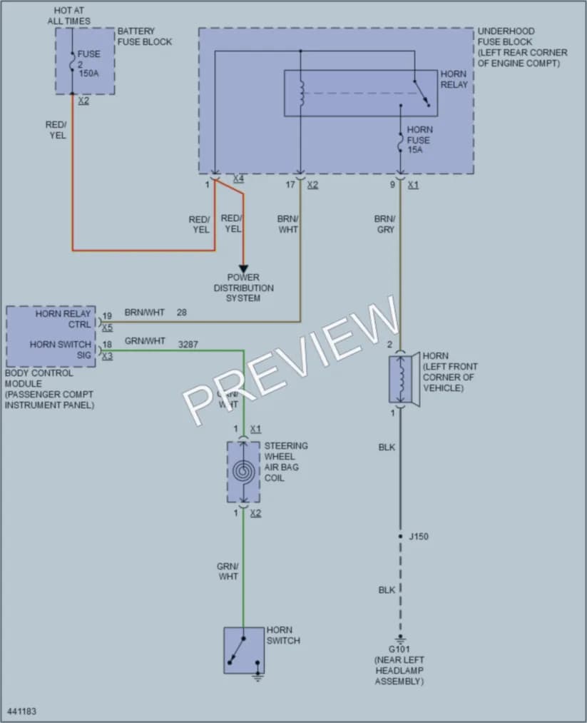 2015 Chevrolet Spark Horn wiring diagram preview