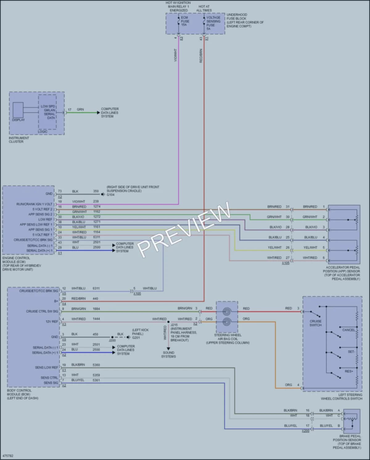 2015 Chevrolet SparkEV Cruise Control wiring diagram preview