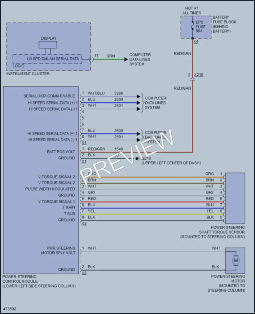 2015 Chevrolet SparkEV Electronic Power Steering wiring diagram preview