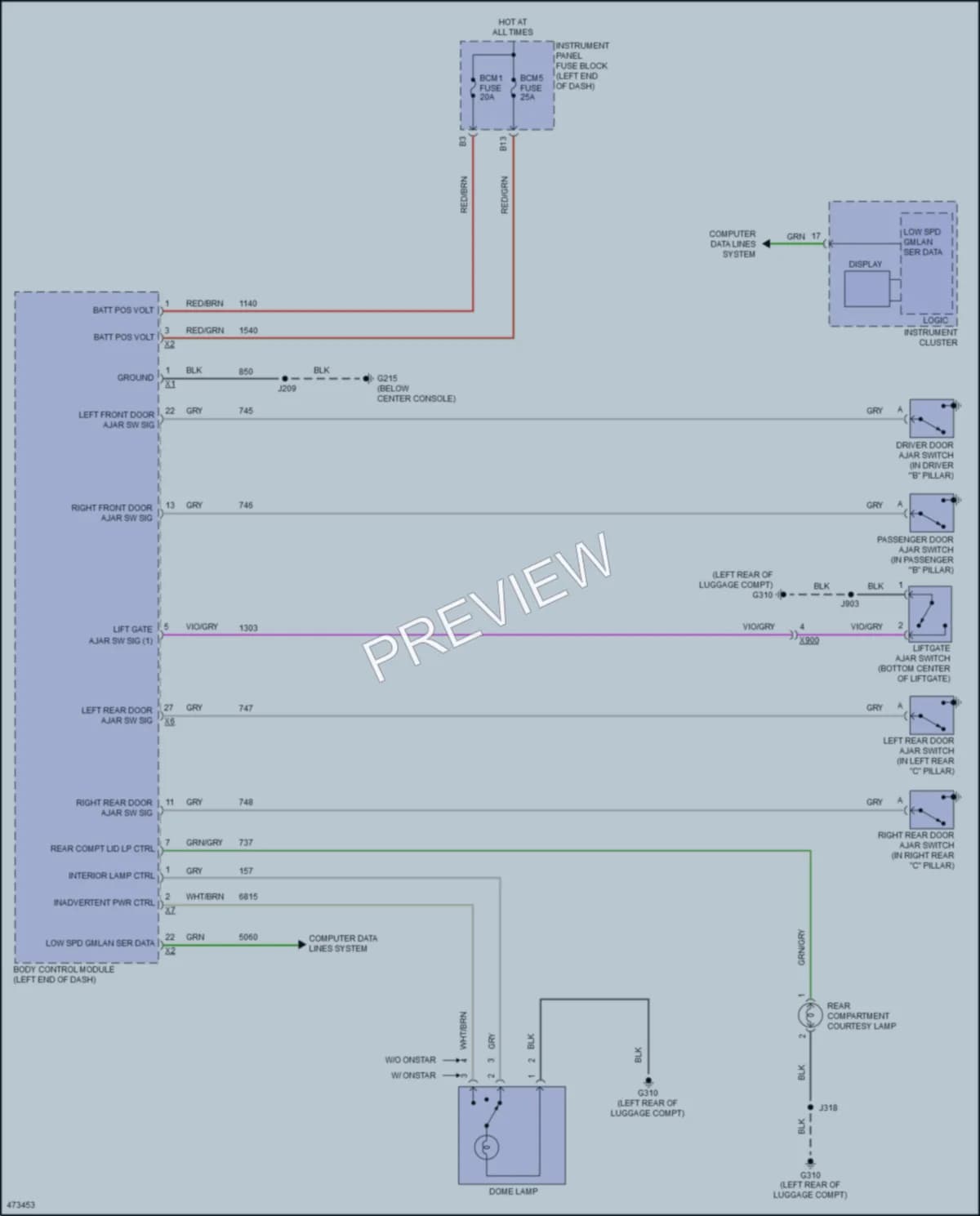2015 Chevrolet SparkEV Interior Lights wiring diagram preview