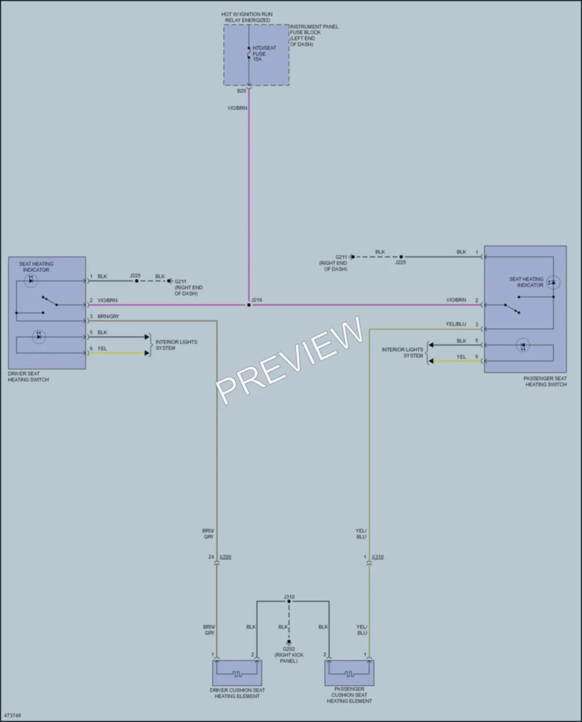 2015 Chevrolet SparkEV Power Seats wiring diagram preview