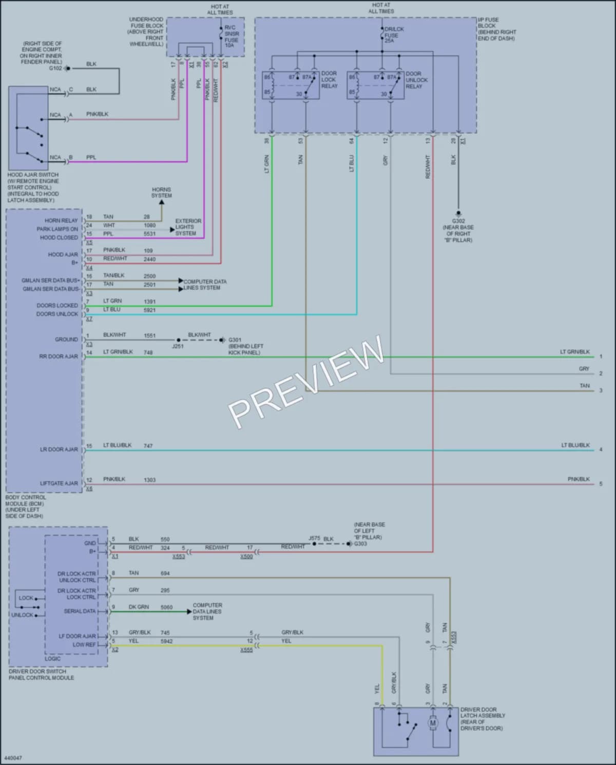 2015 Chevrolet Traverse Power Door Locks wiring diagram preview