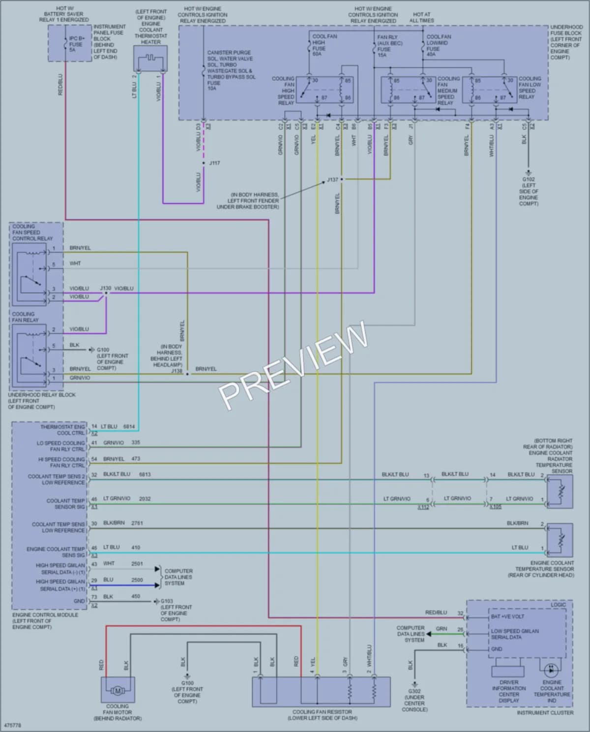 2015 Chevrolet Trax Cooling Fan wiring diagram preview
