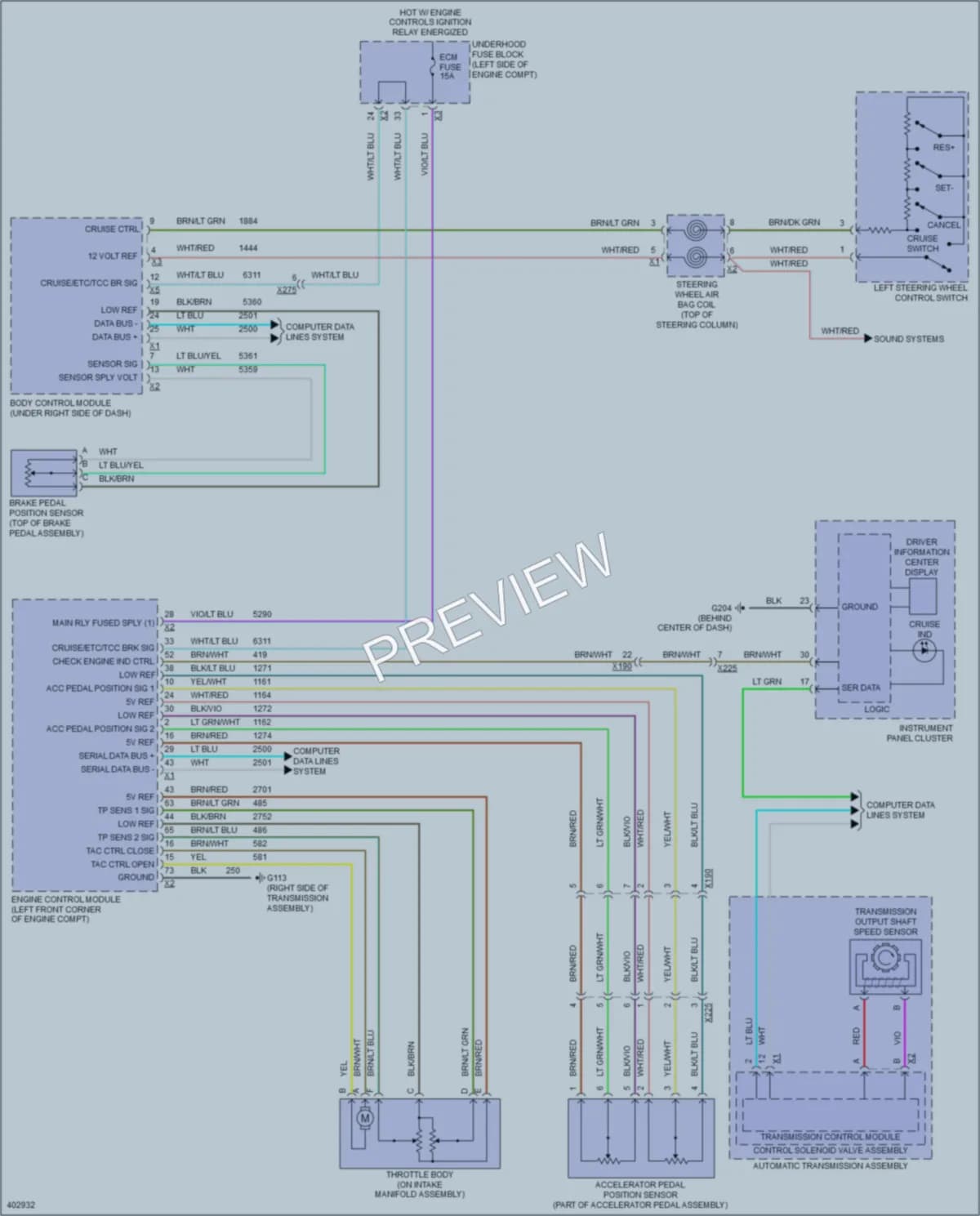2015 Chevrolet Volt Cruise Control wiring diagram preview