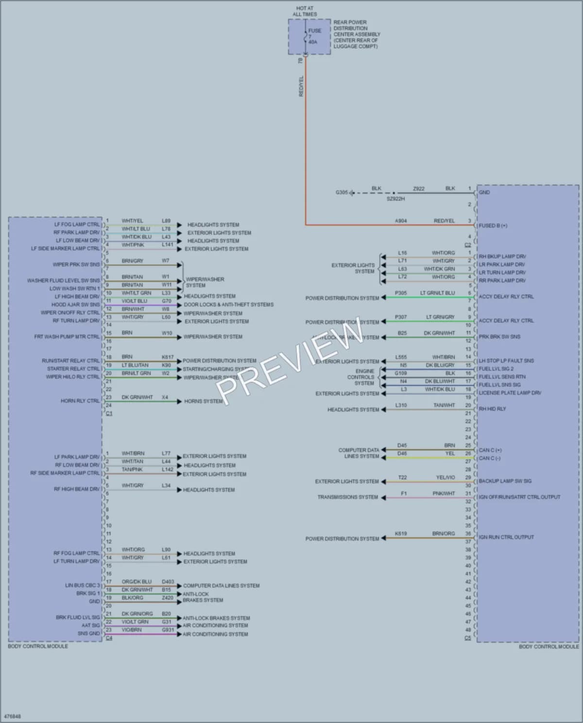 2015 Dodge Challenger Body Control Modules wiring diagram preview