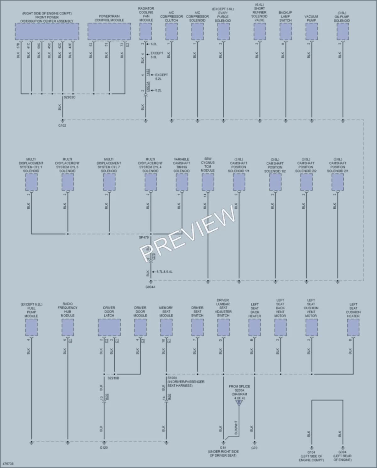 2015 Dodge Challenger Ground Distribution wiring diagram preview