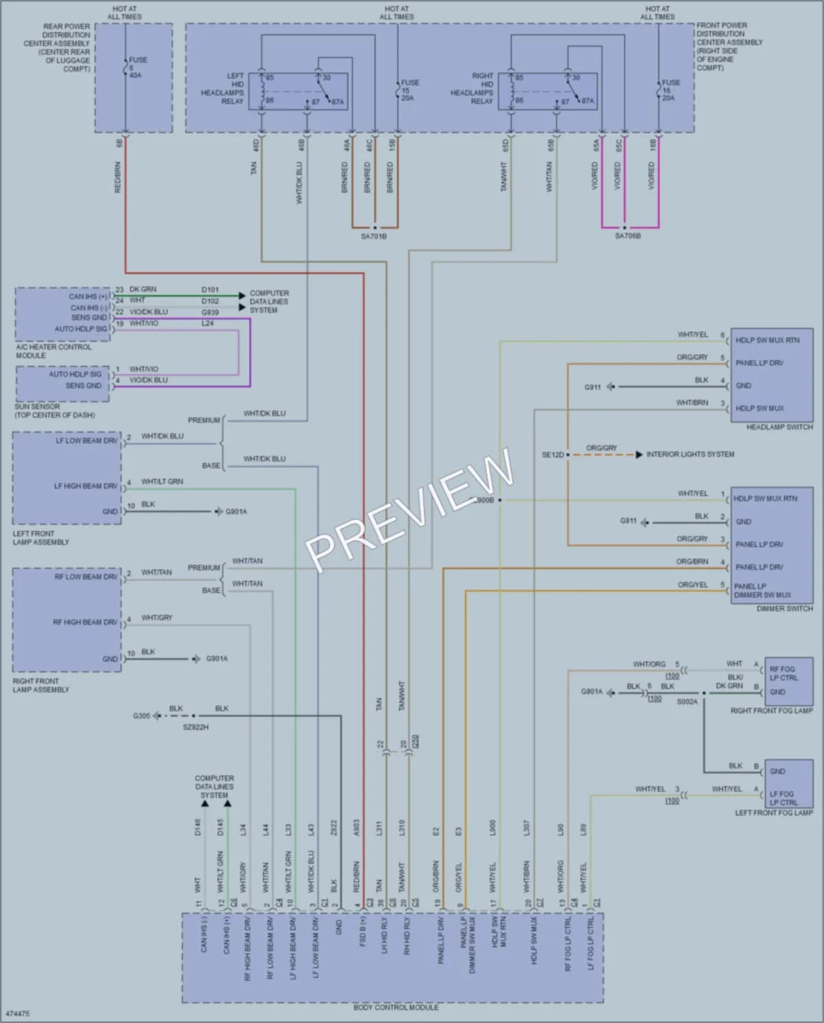 2015 Dodge Challenger Headlights wiring diagram preview