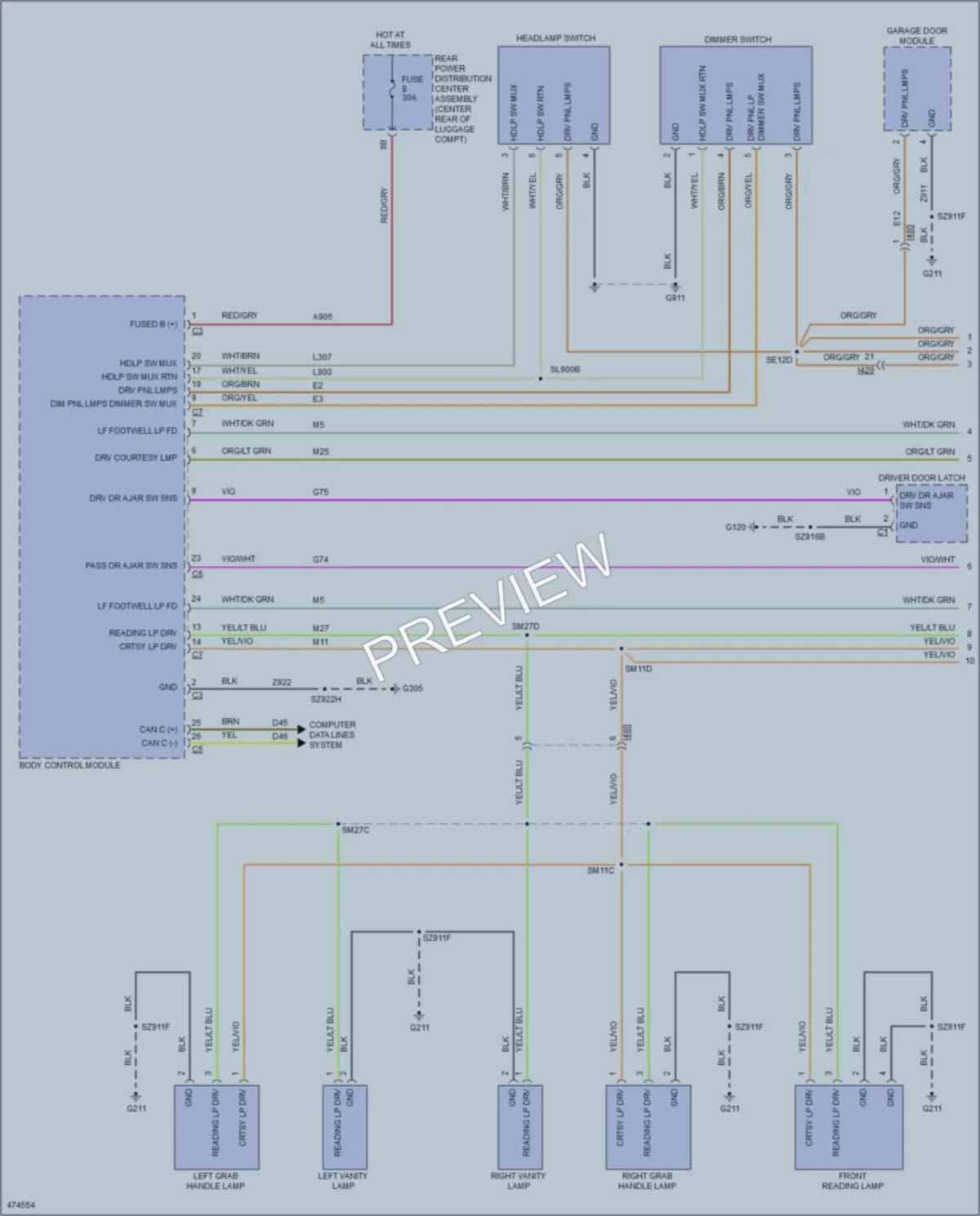 2015 Dodge Challenger Interior Lights wiring diagram preview