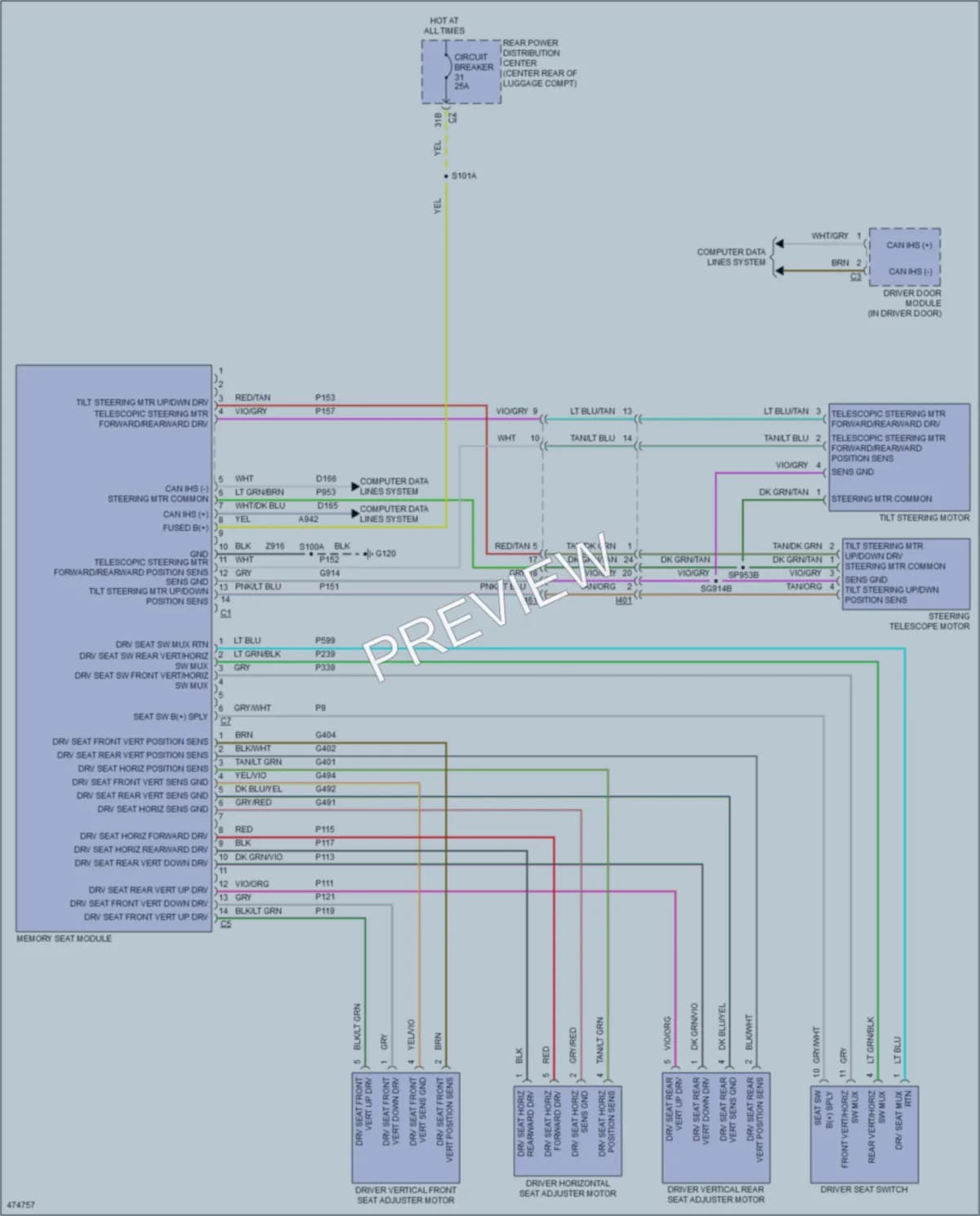 2015 Dodge Challenger Memory Systems wiring diagram preview