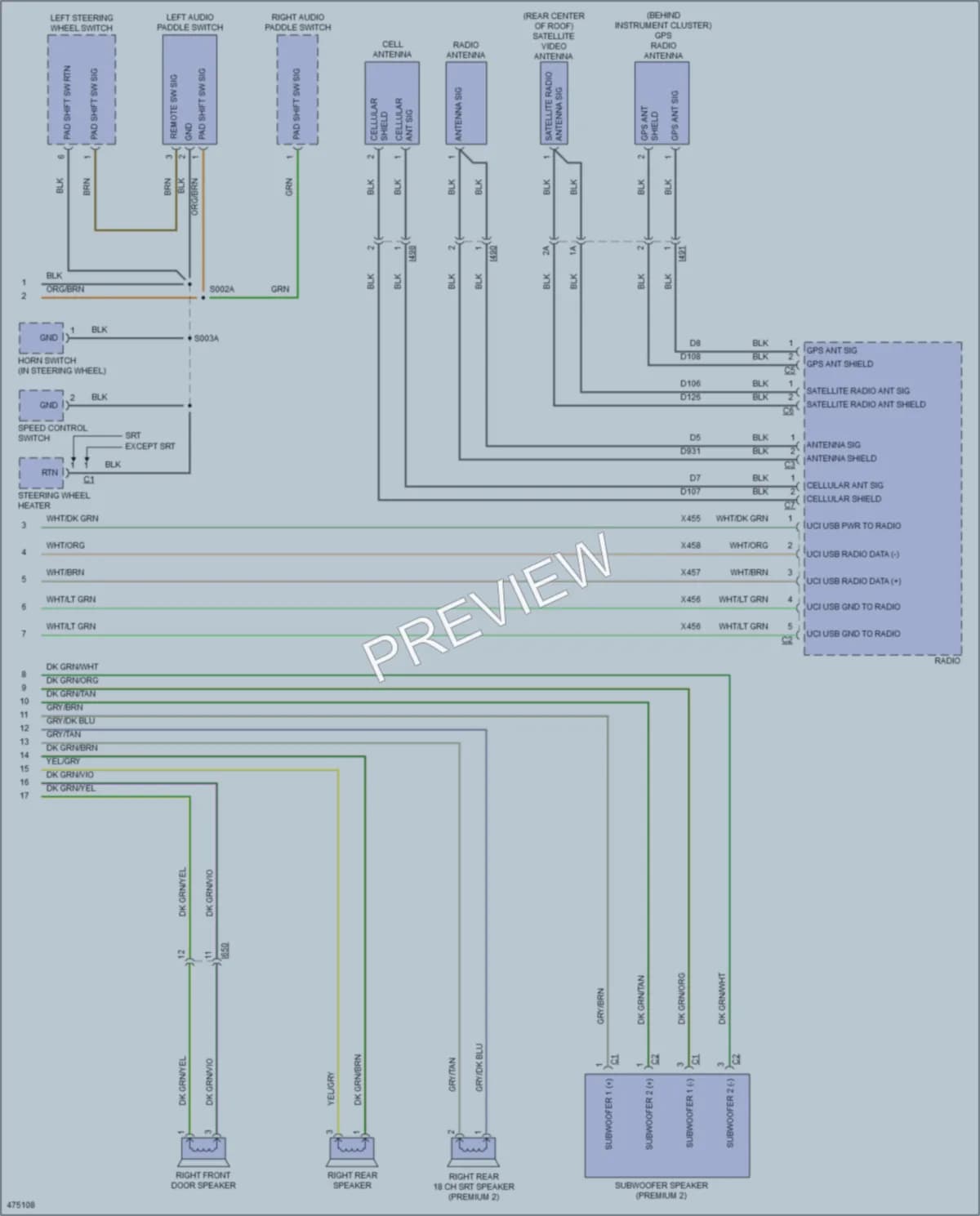 2015 Dodge Challenger Radio wiring diagram preview
