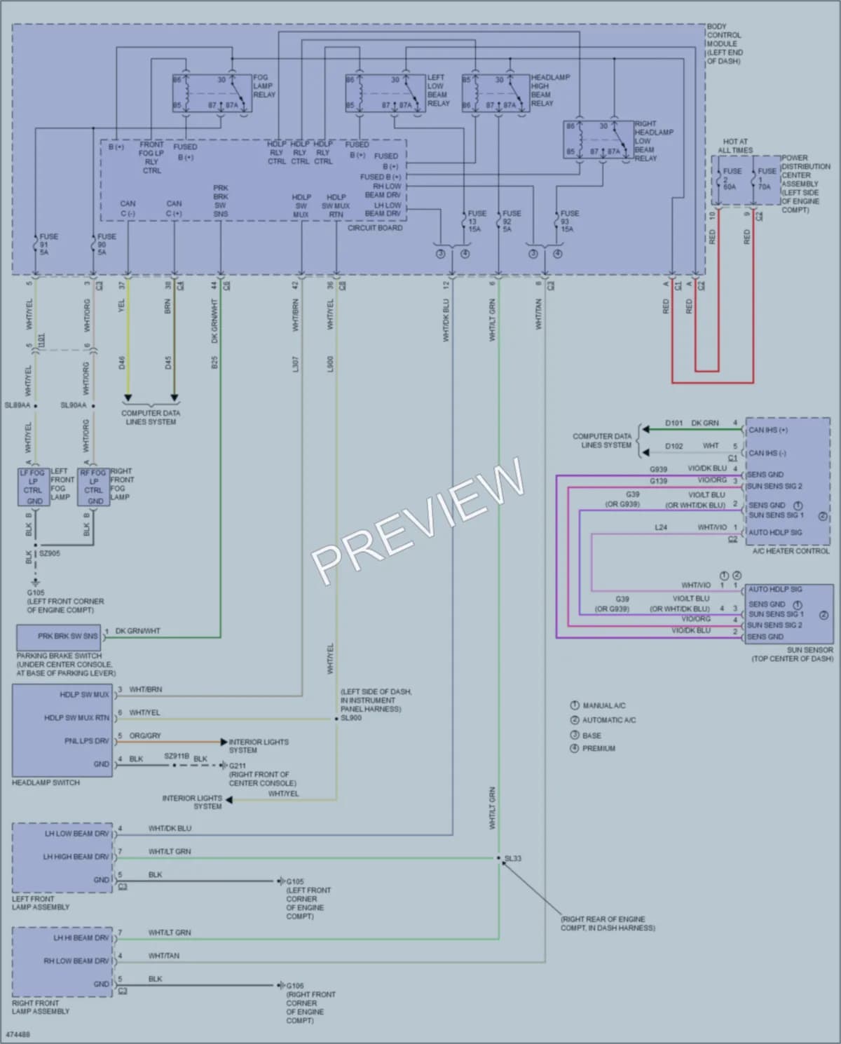 2015 Dodge Dart Headlights wiring diagram preview