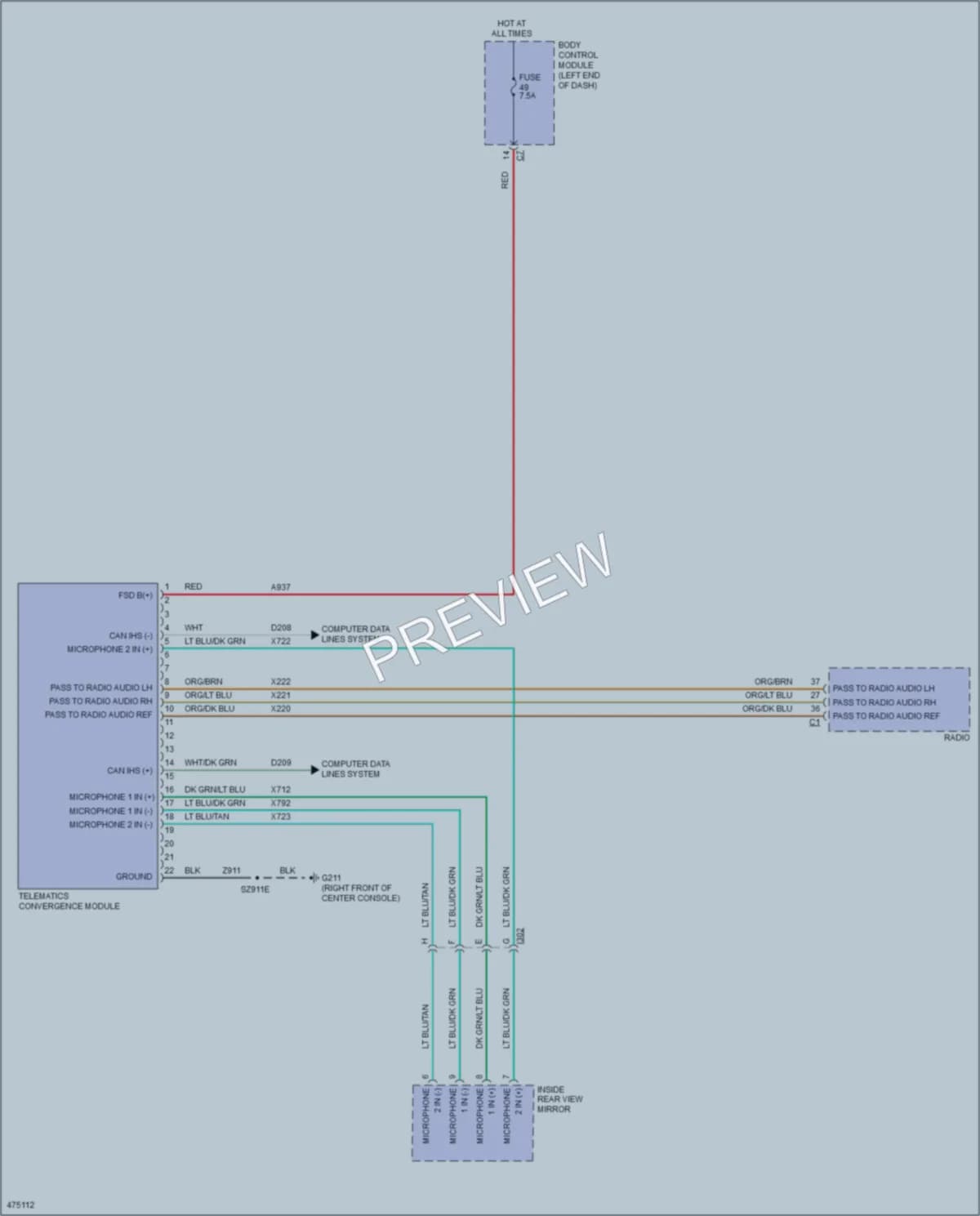 2015 Dodge Dart Radio wiring diagram preview