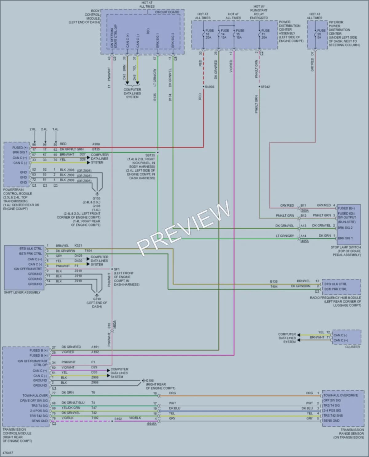 2015 Dodge Dart Shift Interlock wiring diagram preview