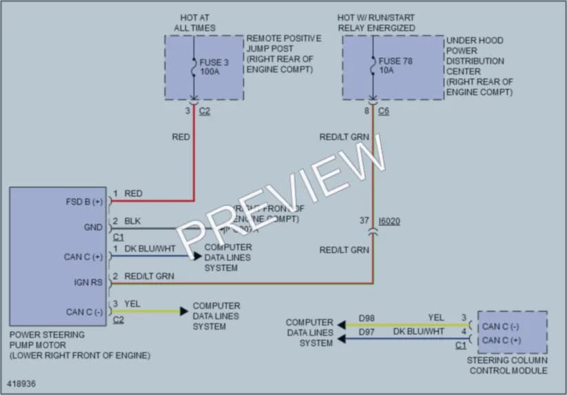 2015 Dodge Durango Electronic Power Steering wiring diagram preview