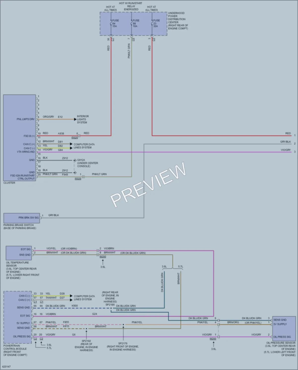 2015 Dodge Durango Instrument Cluster wiring diagram preview