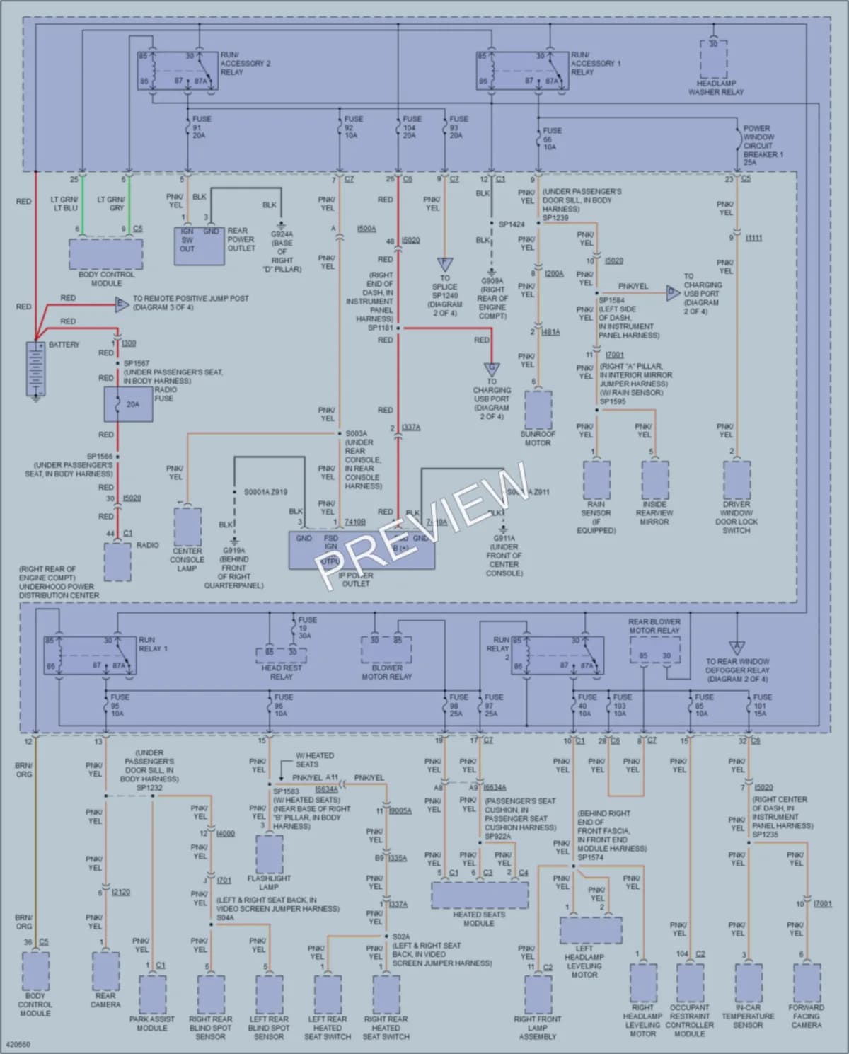 2015 Dodge Durango Power Distribution wiring diagram preview