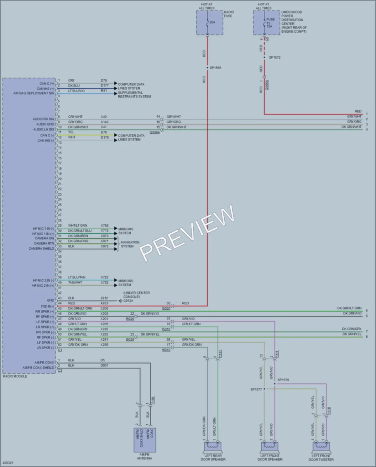 2015 Dodge Durango Radio wiring diagram preview