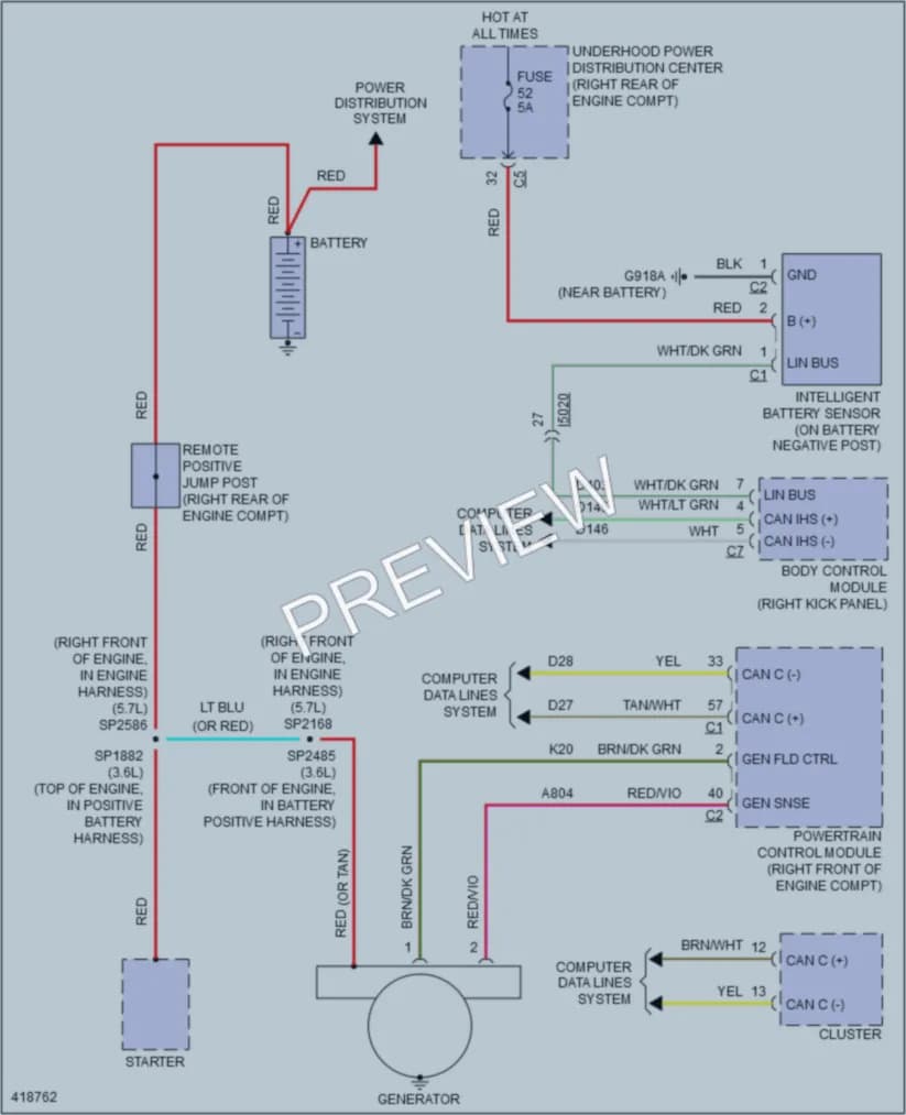2015 Dodge Durango Starting Charging wiring diagram preview