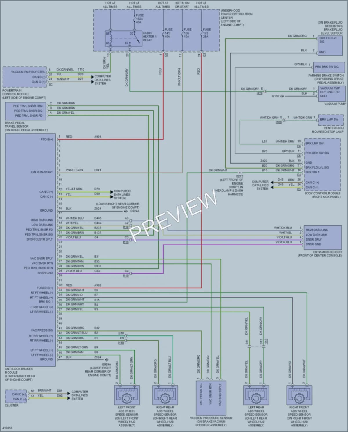 2015 Dodge Journey Anti Lock Brakes wiring diagram preview