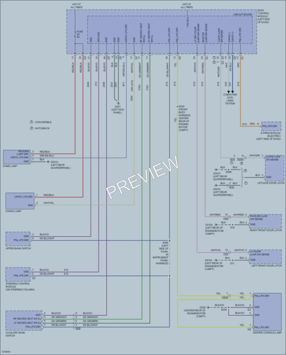 2015 Fiat 500C Interior Lights wiring diagram preview