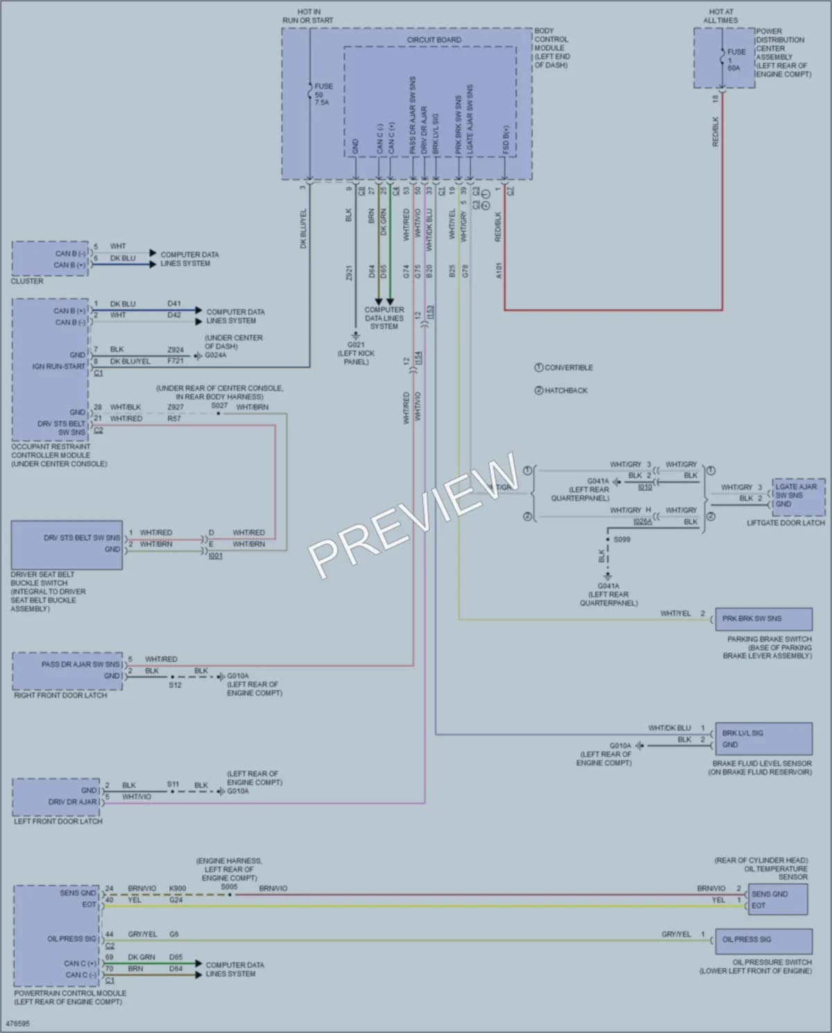 2015 Fiat 500C Warning Systems wiring diagram preview
