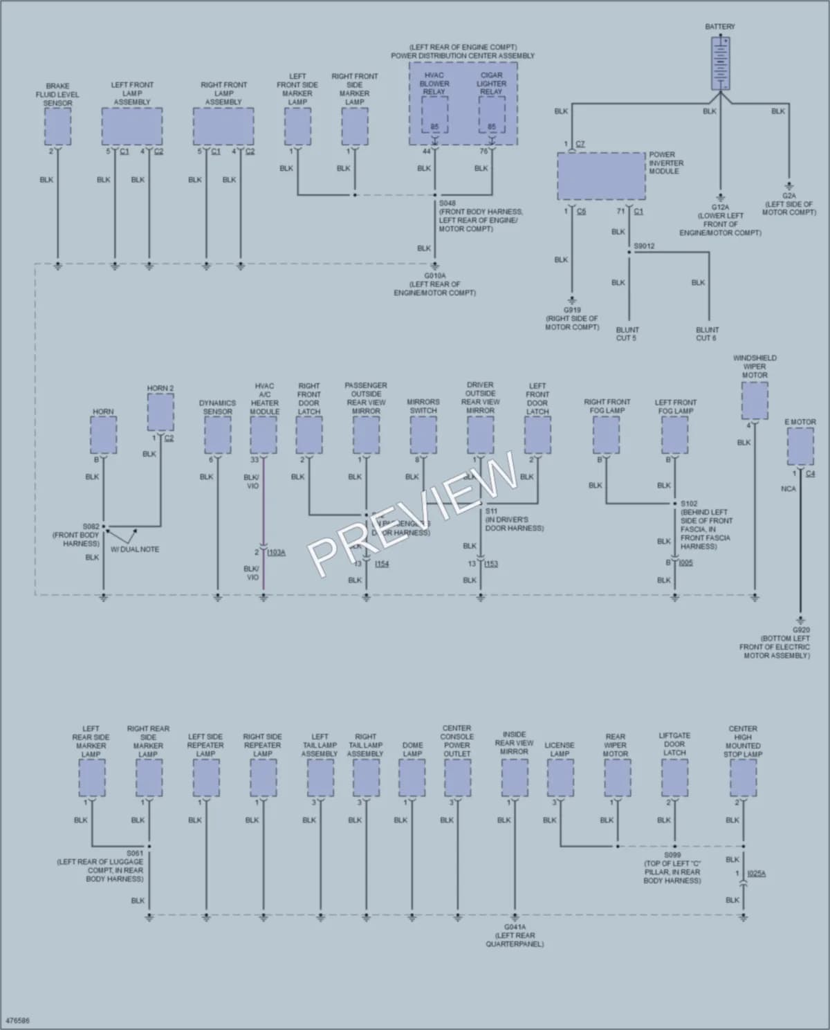 2015 Fiat 500e Ground Distribution wiring diagram preview