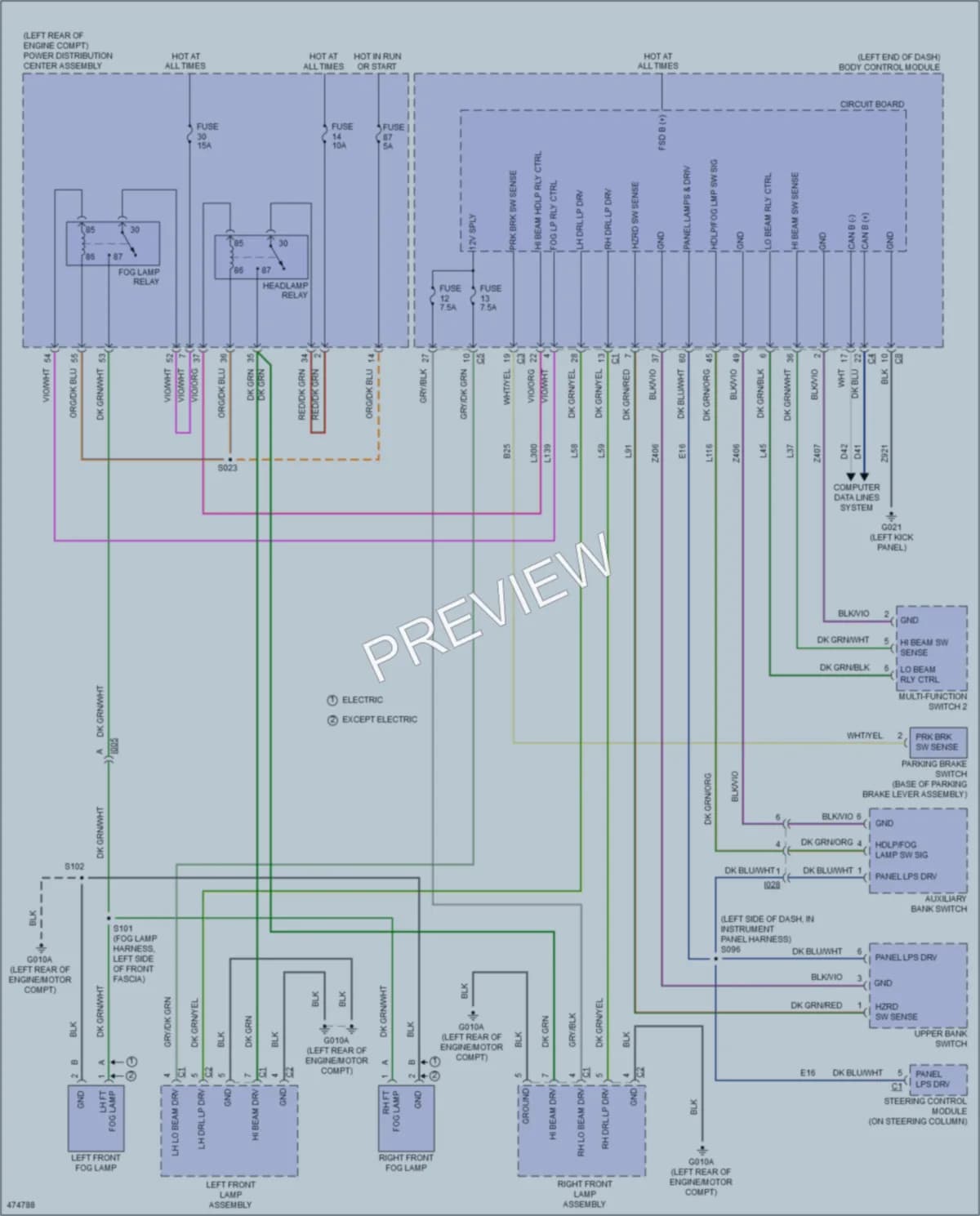 2015 Fiat 500e Headlights wiring diagram preview