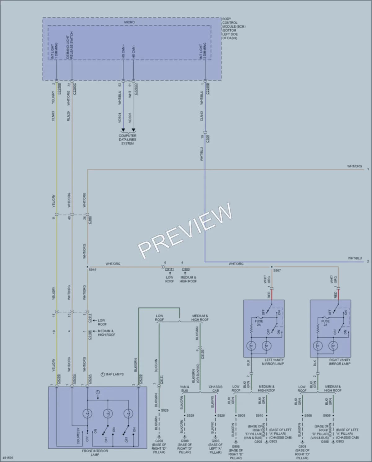 2015 Ford 150Transit Interior Lights wiring diagram preview