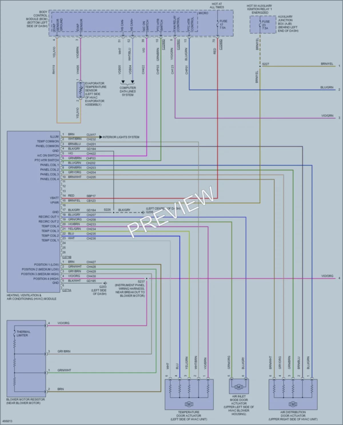 2015 Ford 250Transit Air Conditioning wiring diagram preview