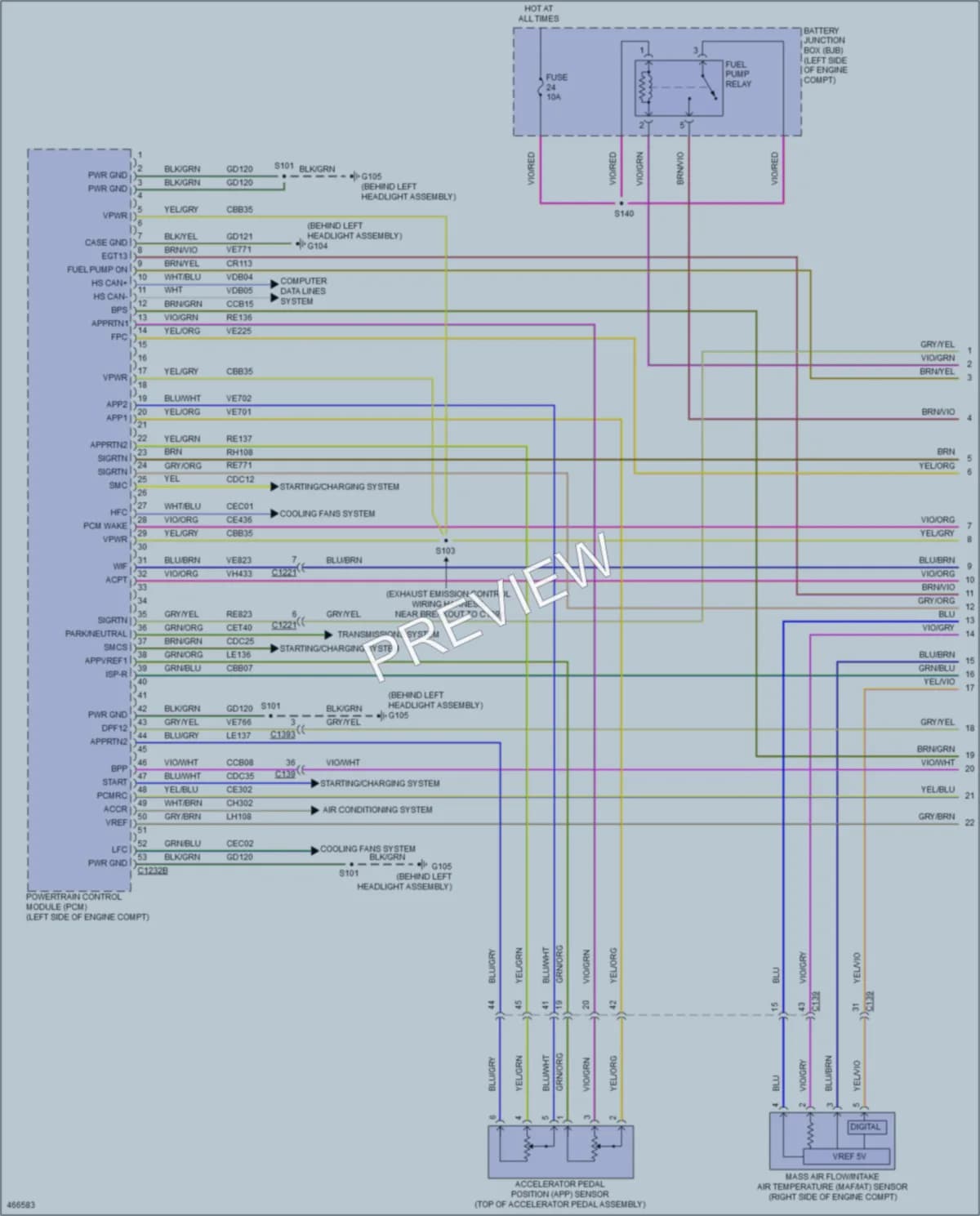 2015 Ford 350Transit Engine Performance wiring diagram preview